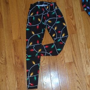 Festive Black Kids Leggings